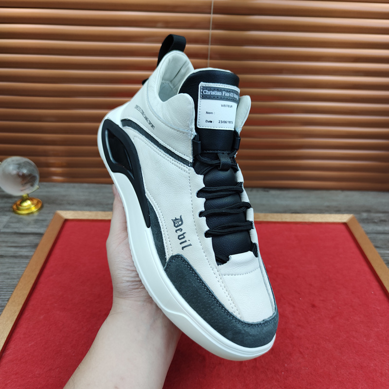 European Station Real Shot Leather Men's Shoes All-Match Mid-Top Casual Sneakers Height Increasing Insole Autumn and Winter Korean Sports Shoes Soft Leather European Station Real Shot Leather Men's Shoes All-Match Mid-Top Casual Sneakers Height Increasing Insole Autumn and Winter Korean Sports Shoes Soft Leather