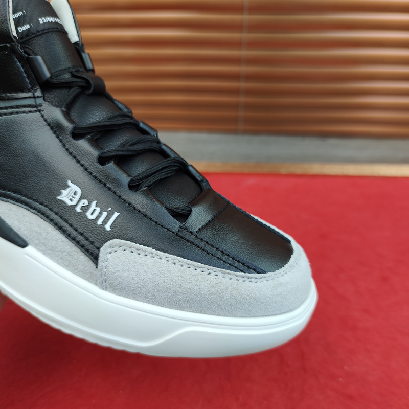 European Station Real Shot Leather Men's Shoes All-Match Mid-Top Casual Sneakers Height Increasing Insole Autumn and Winter Korean Sports Shoes Soft Leather European Station Real Shot Leather Men's Shoes All-Match Mid-Top Casual Sneakers Height Increasing Insole Autumn and Winter Korean Sports Shoes Soft Leather