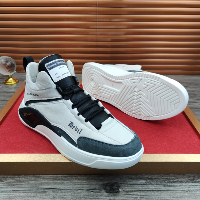 European Station Real Shot Leather Men's Shoes All-Match Mid-Top Casual Sneakers Height Increasing Insole Autumn and Winter Korean Sports Shoes Soft Leather European Station Real Shot Leather Men's Shoes All-Match Mid-Top Casual Sneakers Height Increasing Insole Autumn and Winter Korean Sports Shoes Soft Leather