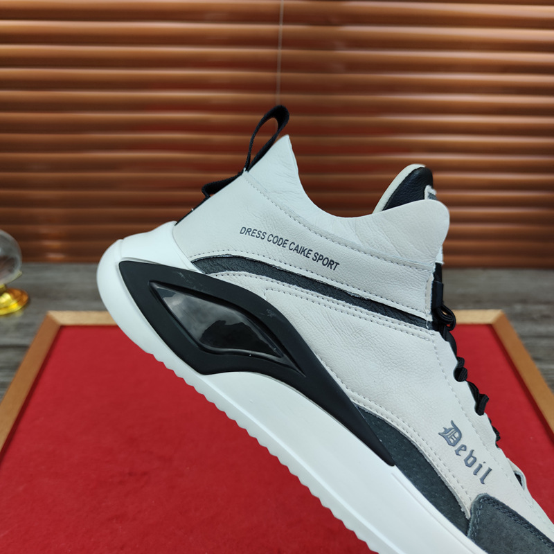 European Station Real Shot Leather Men's Shoes All-Match Mid-Top Casual Sneakers Height Increasing Insole Autumn and Winter Korean Sports Shoes Soft Leather European Station Real Shot Leather Men's Shoes All-Match Mid-Top Casual Sneakers Height Increasing Insole Autumn and Winter Korean Sports Shoes Soft Leather