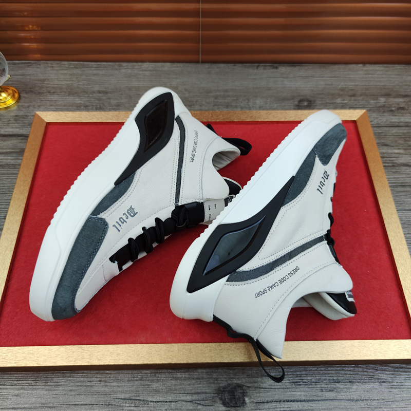 European Station Real Shot Leather Men's Shoes All-Match Mid-Top Casual Sneakers Height Increasing Insole Autumn and Winter Korean Sports Shoes Soft Leather European Station Real Shot Leather Men's Shoes All-Match Mid-Top Casual Sneakers Height Increasing Insole Autumn and Winter Korean Sports Shoes Soft Leather