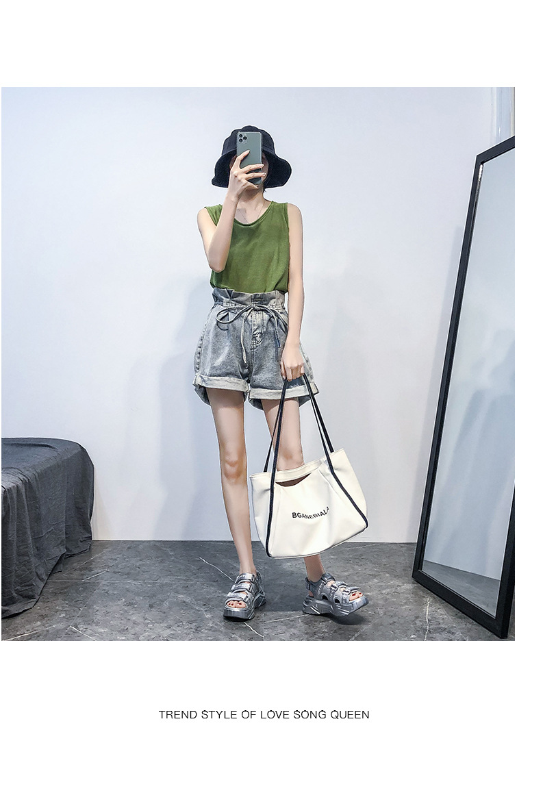 2020 Summer New Sandals Women's Korean-Style Platform Letter Fashion Casual Beach Shoes Women's Flat Heel Fairy Style Women's Shoes