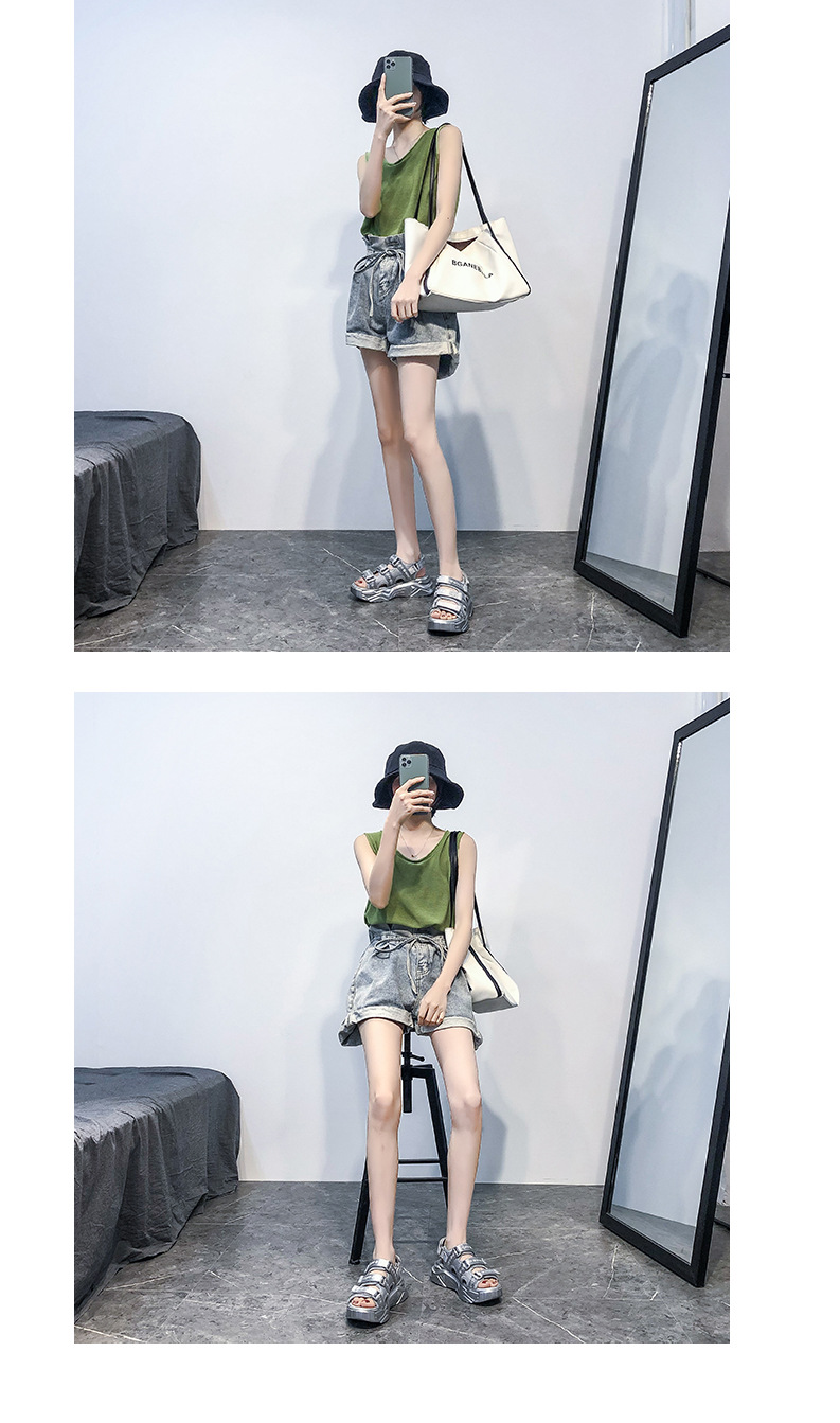 2020 Summer New Sandals Women's Korean-Style Platform Letter Fashion Casual Beach Shoes Women's Flat Heel Fairy Style Women's Shoes