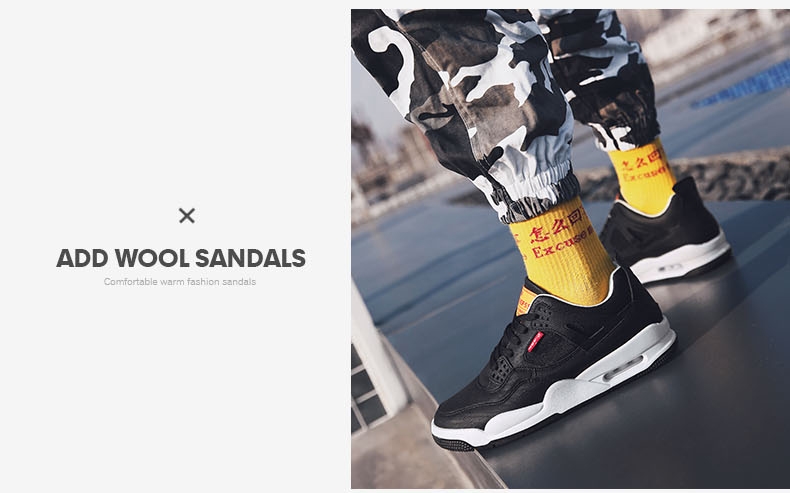 Autumn/winter AJ4 high top denim leather retro air cushion shoes Joe 4 men's sports shoes Autumn/winter AJ4 high top denim leather retro air cushion shoes Joe 4 men's sports shoes