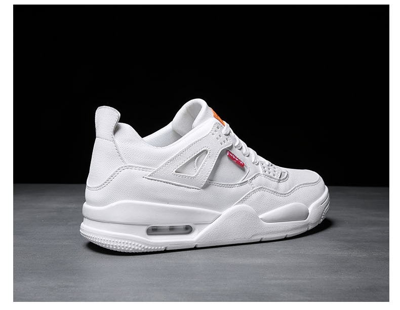 Autumn/winter AJ4 high top denim leather retro air cushion shoes Joe 4 men's sports shoes Autumn/winter AJ4 high top denim leather retro air cushion shoes Joe 4 men's sports shoes