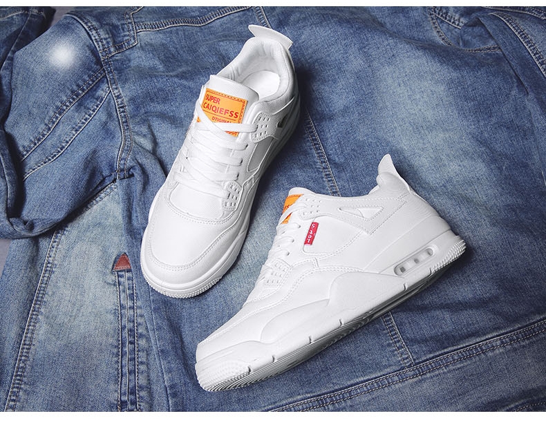 Autumn/winter AJ4 high top denim leather retro air cushion shoes Joe 4 men's sports shoes Autumn/winter AJ4 high top denim leather retro air cushion shoes Joe 4 men's sports shoes