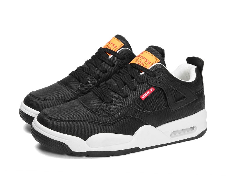 Autumn/winter AJ4 high top denim leather retro air cushion shoes Joe 4 men's sports shoes Autumn/winter AJ4 high top denim leather retro air cushion shoes Joe 4 men's sports shoes