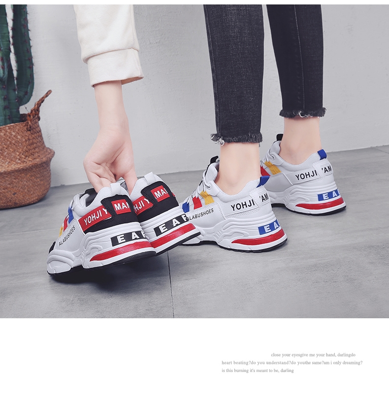 Spring ins super hot dad shoes breathable sports shoes women's shoes thick soles Spring ins super hot dad shoes breathable sports shoes women's shoes thick soles