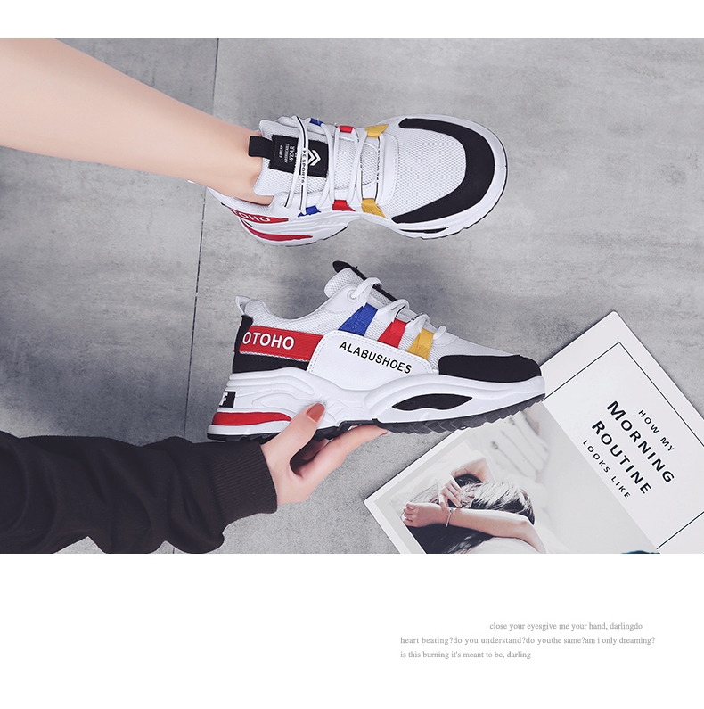 Spring ins super hot dad shoes breathable sports shoes women's shoes thick soles Spring ins super hot dad shoes breathable sports shoes women's shoes thick soles