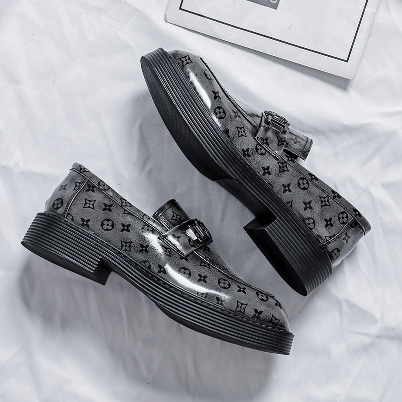 Korean Style Square Toe Leather Shoes Men&#039;s Formal Wear Business British Style Casual Wedding Hair Stylist Height Increasing Insole Men&#039;s Shoes