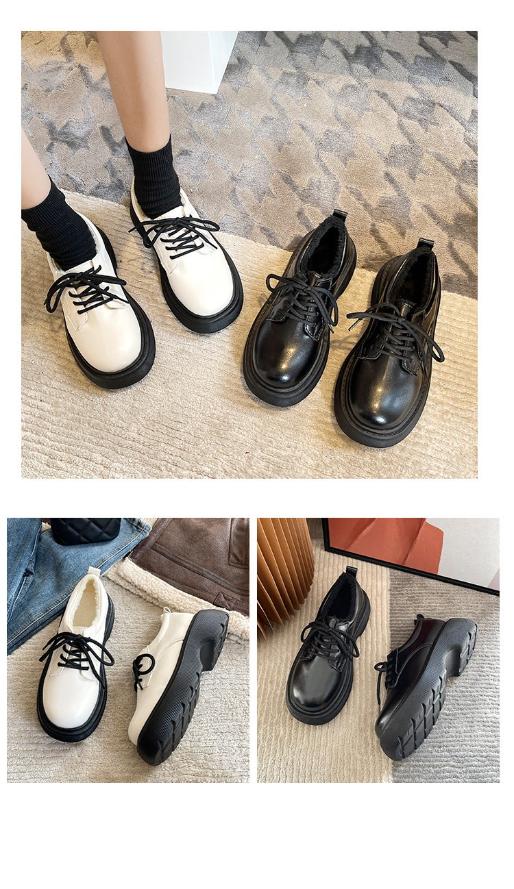 Preppy Style Leather Shoes Women's New British Style Platform Platform Japanese Lace-up Casual Shoes for Autumn and Winter 2021
