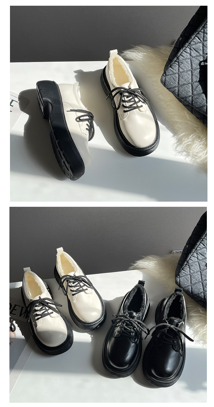 Preppy Style Leather Shoes Women's New British Style Platform Platform Japanese Lace-up Casual Shoes for Autumn and Winter 2021