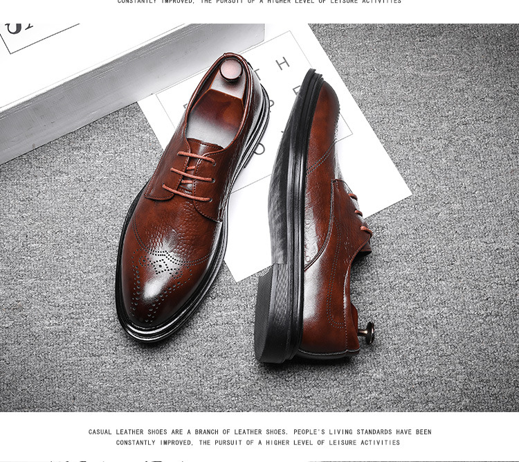 Men's Business Formal Pointed-Toe Lace Embossed Leather Shoes New Fashion Crocodile Pattern Brogue 7781 Men's Business Formal Pointed-Toe Lace Embossed Leather Shoes New Fashion Crocodile Pattern Brogue 7781