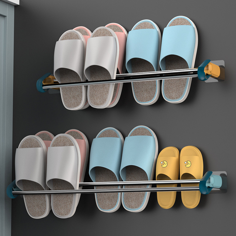 Bathroom Slipper Rack Wall Hanging Wall Toilet Shoe Storage Fantastic Bathroom Punch-Free Shoe Rack Storage Rack