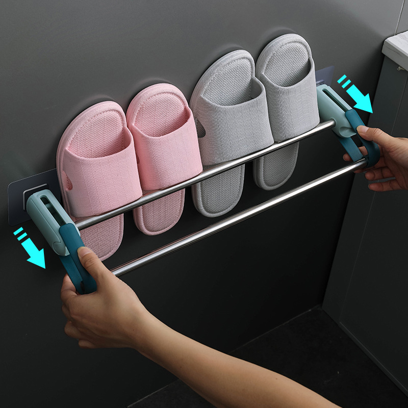 Bathroom Slipper Rack Wall Hanging Wall Toilet Shoe Storage Fantastic Bathroom Punch-Free Shoe Rack Storage Rack
