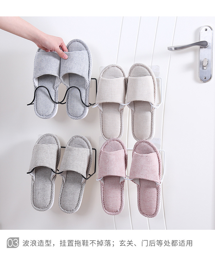 XY iron art shoe rack bathroom Slipper Rack Double layer creative paste type shelf wall type shoe storage rack XY iron art shoe rack bathroom Slipper Rack Double layer creative paste type shelf wall type shoe storage rack