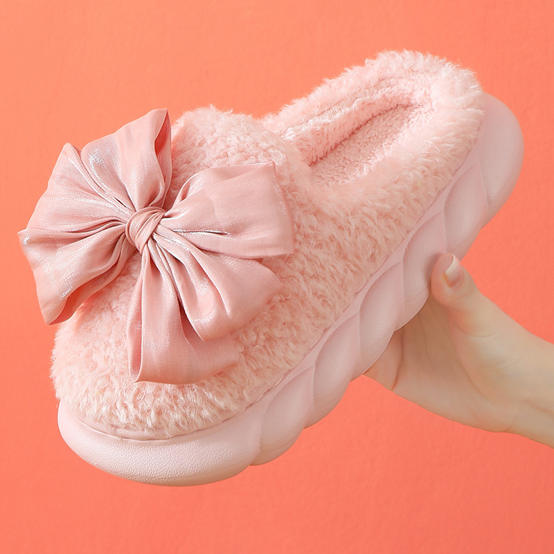Thick Bottom Home Cotton Slippers Thick Bottom Indoor Warm Cotton Slippers Fashion Fur Slipper Confinement Shoes Ladies
