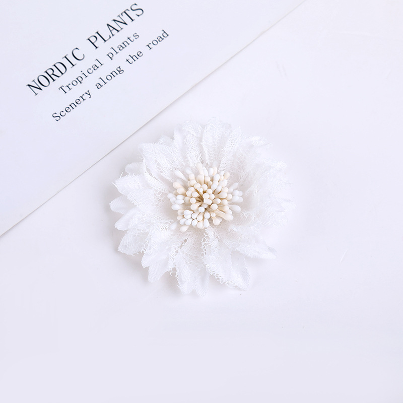 Korean Style DIY Lace Fabric Handmade Flower Headwear Hair Accessories Brooch Shoes and Hats Accessories Ornament Factory Direct Supply