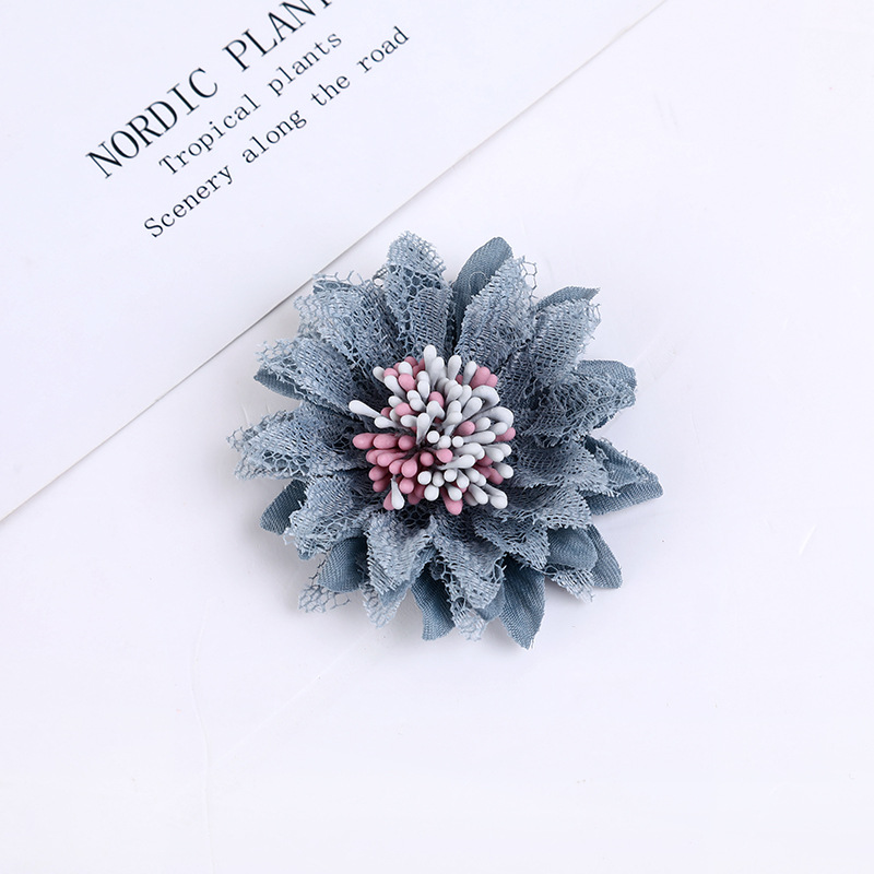 Korean Style DIY Lace Fabric Handmade Flower Headwear Hair Accessories Brooch Shoes and Hats Accessories Ornament Factory Direct Supply