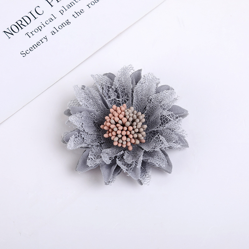 Korean Style DIY Lace Fabric Handmade Flower Headwear Hair Accessories Brooch Shoes and Hats Accessories Ornament Factory Direct Supply
