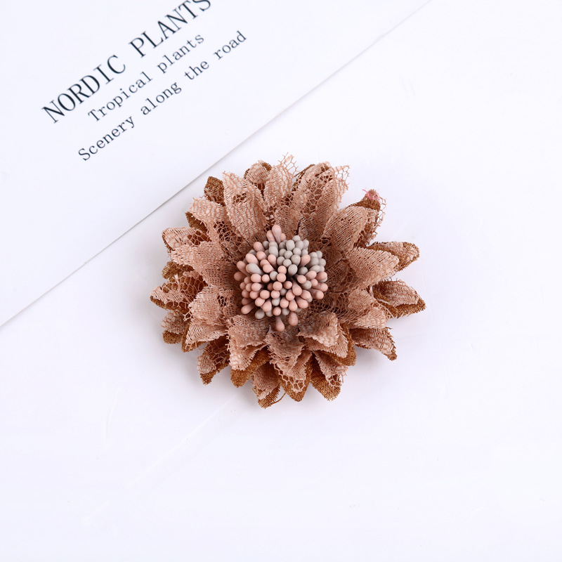 Korean Style DIY Lace Fabric Handmade Flower Headwear Hair Accessories Brooch Shoes and Hats Accessories Ornament Factory Direct Supply