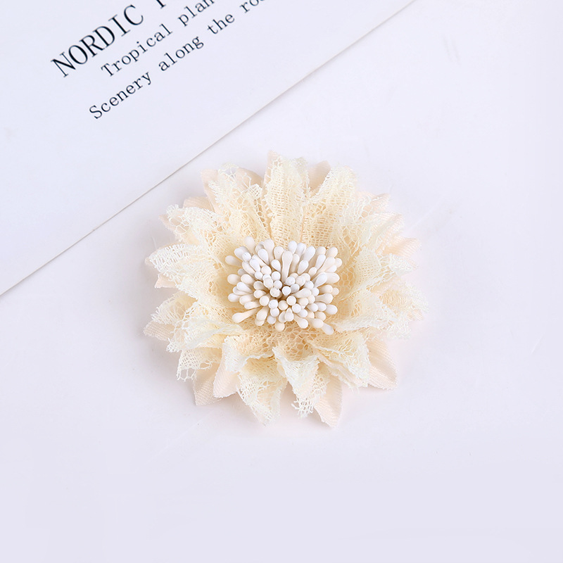 Korean Style DIY Lace Fabric Handmade Flower Headwear Hair Accessories Brooch Shoes and Hats Accessories Ornament Factory Direct Supply