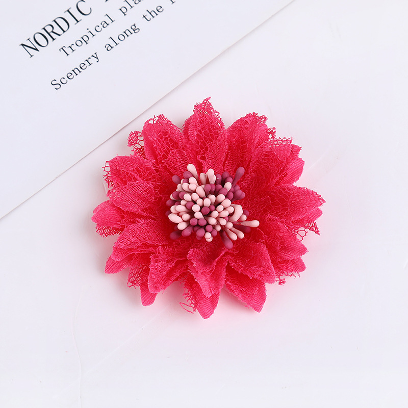 Korean Style DIY Lace Fabric Handmade Flower Headwear Hair Accessories Brooch Shoes and Hats Accessories Ornament Factory Direct Supply