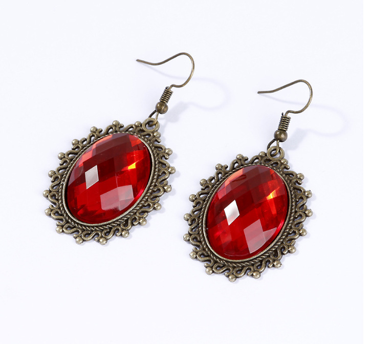 New Lace Necklace Popular Korean Style Lace Necklace Red Flower Clavicle Gem Pendant Sweater Chain Wholesale