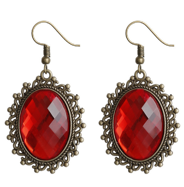 New Lace Necklace Popular Korean Style Lace Necklace Red Flower Clavicle Gem Pendant Sweater Chain Wholesale