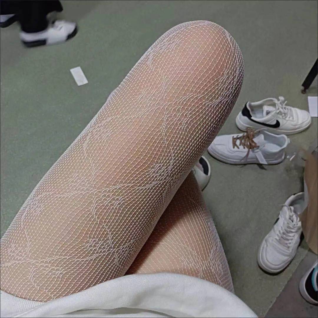Spot Autumn Lace Mesh Stockings JK Black Silk Stockings Women&#039;s White Small G Moon Flower Bow Tie Pantyhose Fishnet Stockings Mesh Stockings