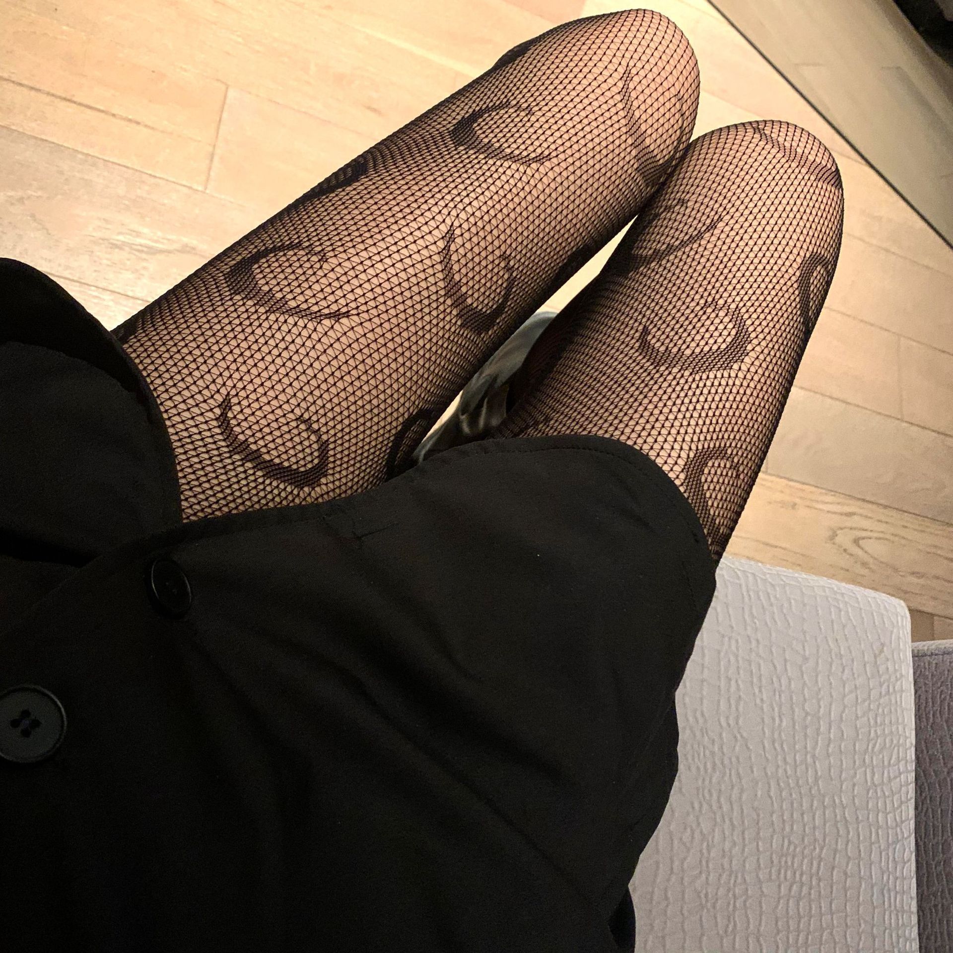 Spot Autumn Lace Mesh Stockings JK Black Silk Stockings Women's White Small G Moon Flower Bow Tie Pantyhose Fishnet Stockings Mesh Stockings
