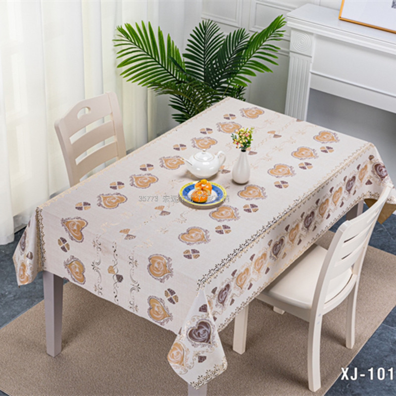 Tablecloth High-End Graceful Gold Lace Waterproof Oil Coffee Table Cloth and Tablecloth Flower Tablecloth