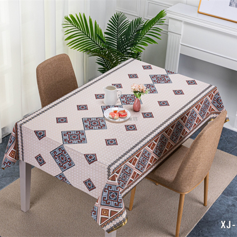 Tablecloth High-End Graceful Gold Lace Waterproof Oil Coffee Table Cloth and Tablecloth Flower Tablecloth