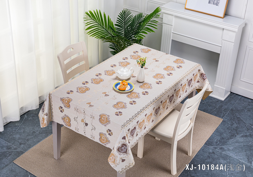 Tablecloth High-End Graceful Gold Lace Waterproof Oil Coffee Table Cloth and Tablecloth Flower Tablecloth