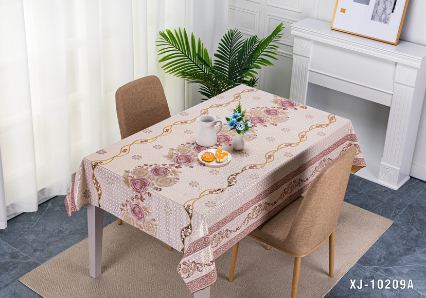 Tablecloth High-End Graceful Gold Lace Waterproof Oil Coffee Table Cloth and Tablecloth Flower Tablecloth