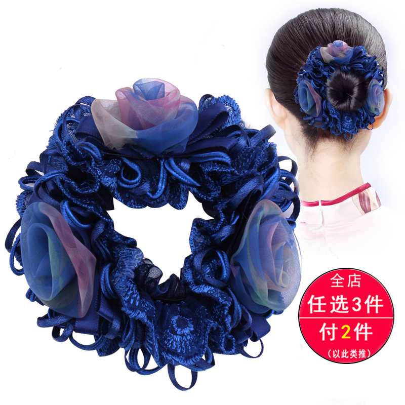 Korean Lace Flower Hair Accessories Cloth Hair Ring Headband Mother Updo Horse Tail Hair Rope Rubber Band