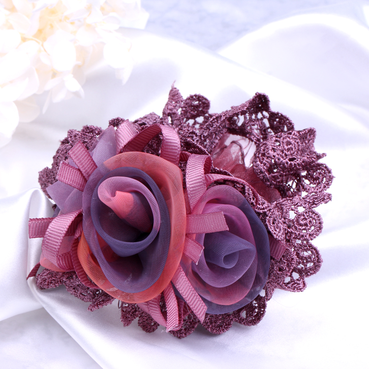 Korean Lace Flower Hair Accessories Cloth Hair Ring Headband Mother Updo Horse Tail Hair Rope Rubber Band