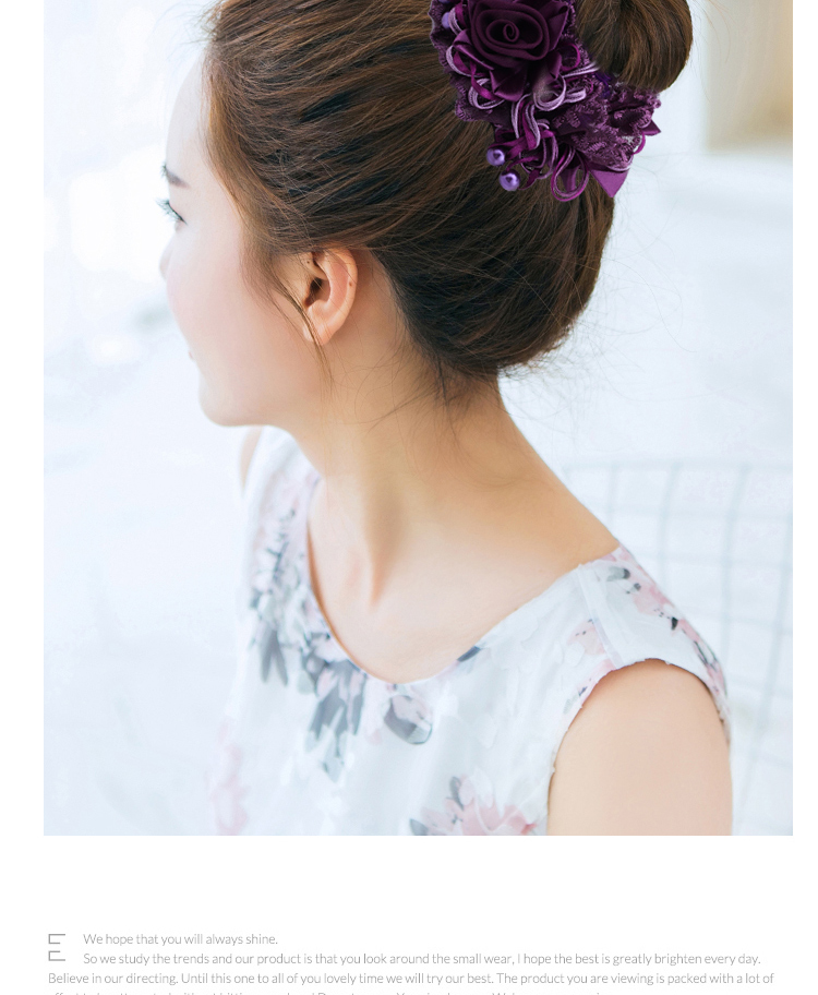 Korean Lace Flower Hair Accessories Cloth Hair Ring Headband Mother Updo Horse Tail Hair Rope Rubber Band