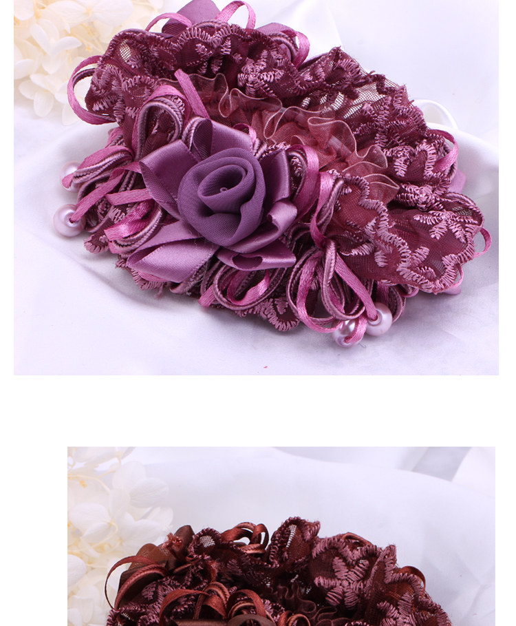 Korean Lace Flower Hair Accessories Cloth Hair Ring Headband Mother Updo Horse Tail Hair Rope Rubber Band