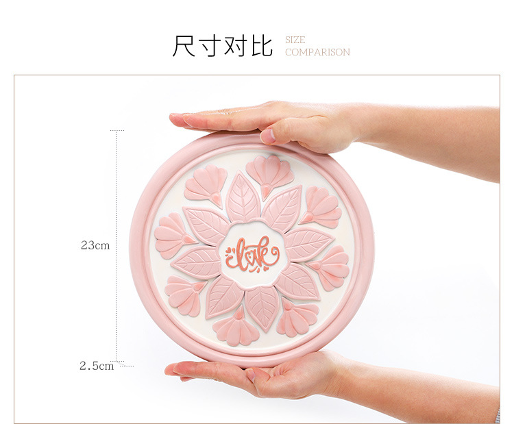European-Style Lace Flower Wall Hanging Resin Crafts Creative Living Room Home Decoration Wall Disc Hanging Decoration Matching
