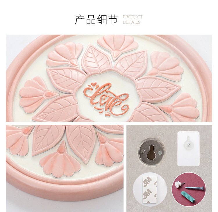 European-Style Lace Flower Wall Hanging Resin Crafts Creative Living Room Home Decoration Wall Disc Hanging Decoration Matching