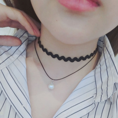 Harajuku Retro Velvet Band Necklace Loli Lace Flower Neckband Necklet Women&#039;s Short Clavicle Chain Necklace Wholesale