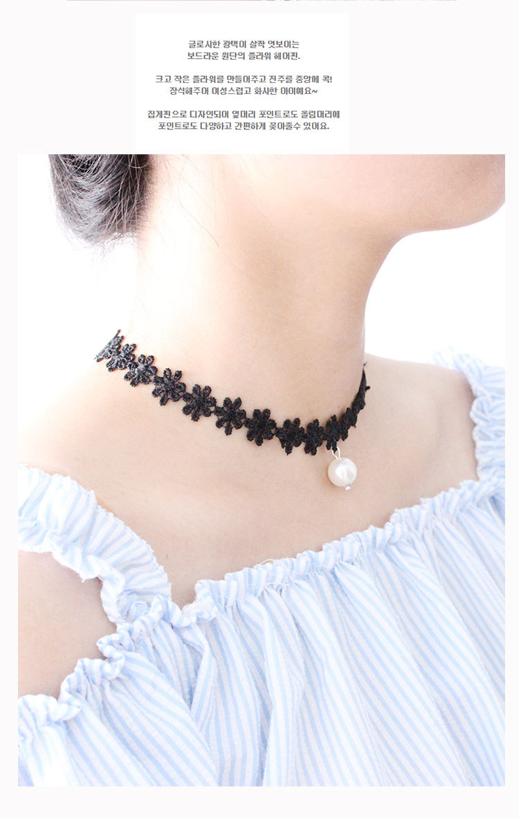 Harajuku Retro Velvet Band Necklace Loli Lace Flower Neckband Necklet Women's Short Clavicle Chain Necklace Wholesale