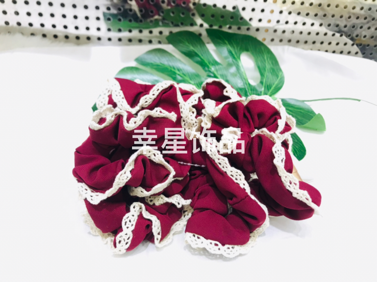 Small Circle Lace Large Intestine Ring Intestine Circle Hair Ring Hair Rope Rubber Band Head Tie Headdress Flower Headwear Hair Accessories