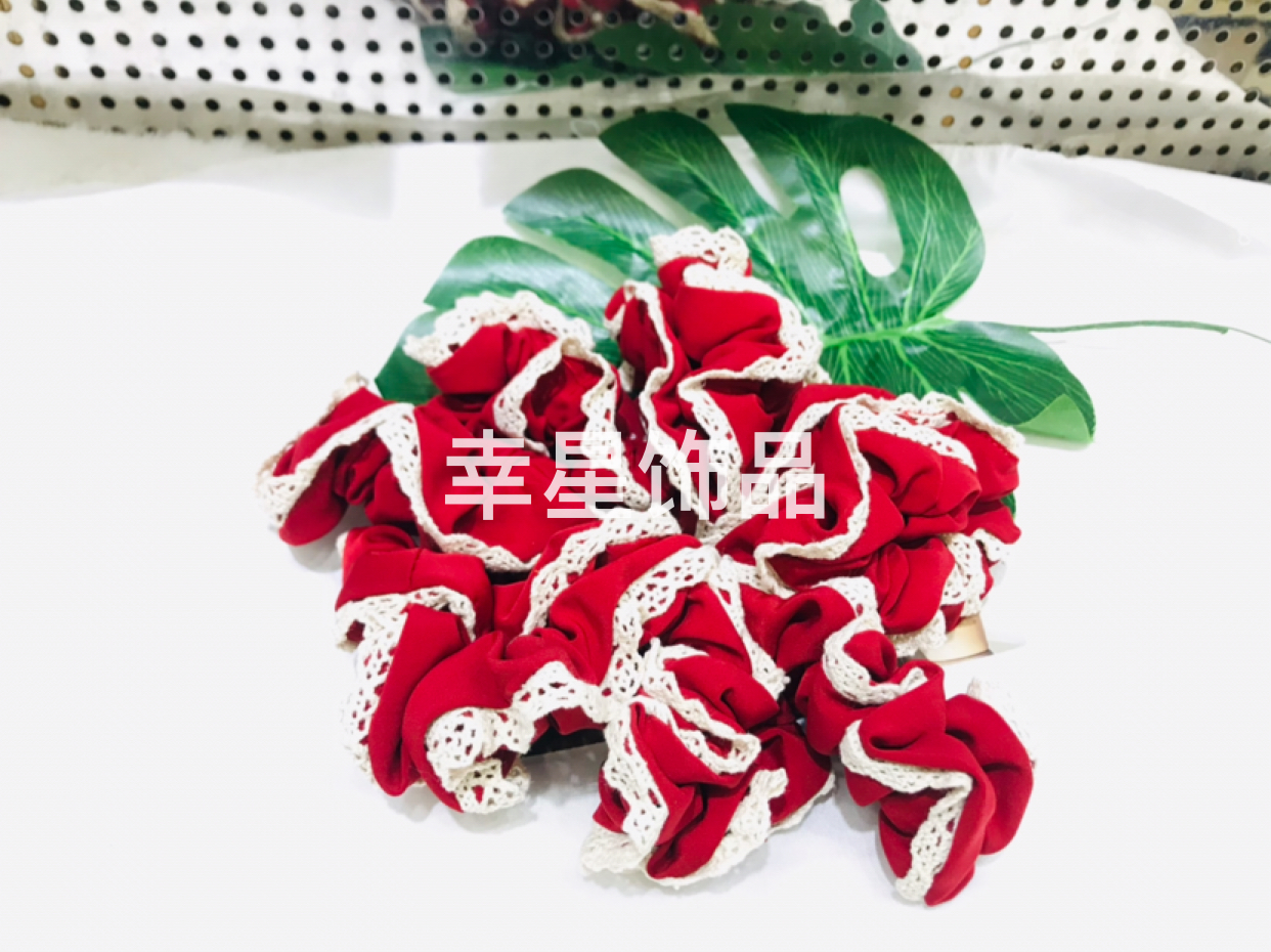 Small Circle Lace Large Intestine Ring Intestine Circle Hair Ring Hair Rope Rubber Band Head Tie Headdress Flower Headwear Hair Accessories
