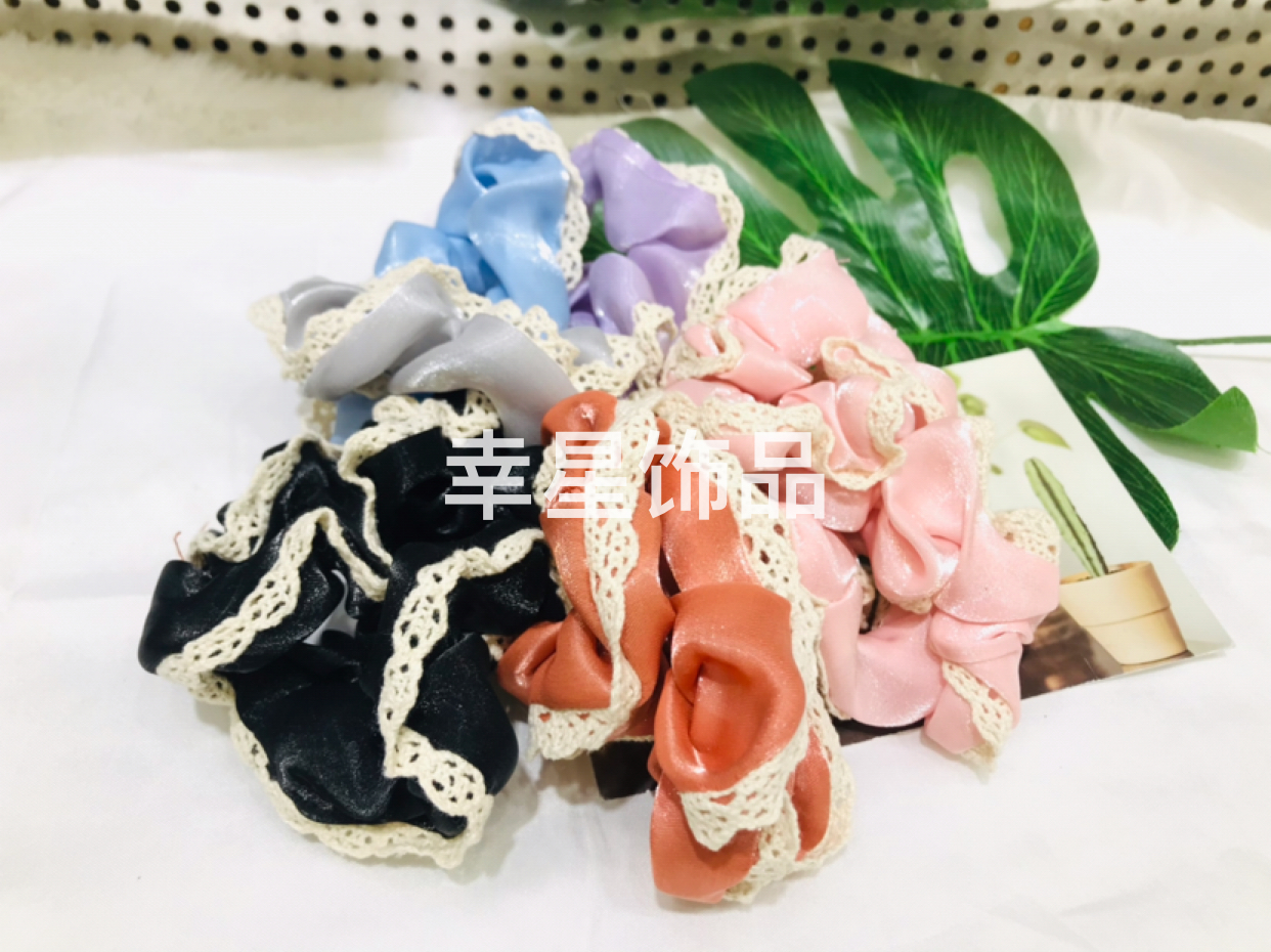 Small Circle Lace Large Intestine Ring Intestine Circle Hair Ring Hair Rope Rubber Band Head Tie Headdress Flower Headwear Hair Accessories