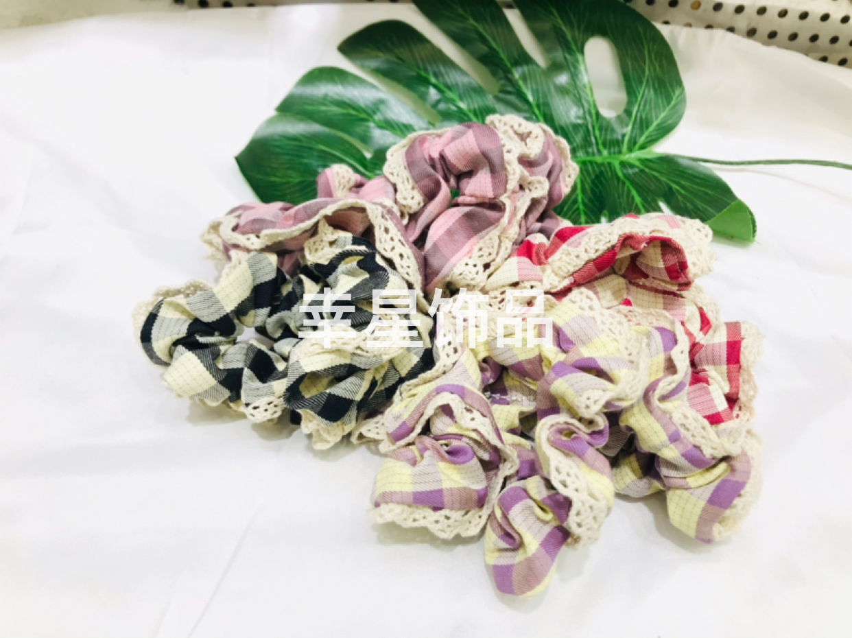 Small Circle Lace Large Intestine Ring Intestine Circle Hair Ring Hair Rope Rubber Band Head Tie Headdress Flower Headwear Hair Accessories