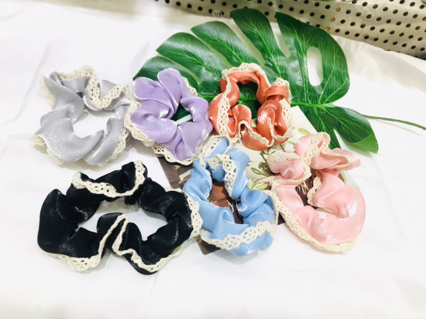 Small Circle Lace Large Intestine Ring Intestine Circle Hair Ring Hair Rope Rubber Band Head Tie Headdress Flower Headwear Hair Accessories