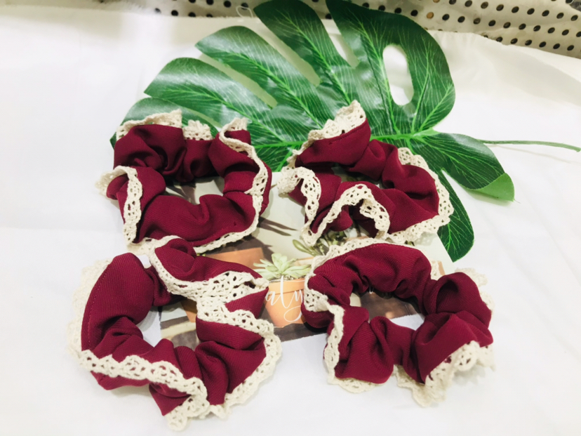 Small Circle Lace Large Intestine Ring Intestine Circle Hair Ring Hair Rope Rubber Band Head Tie Headdress Flower Headwear Hair Accessories