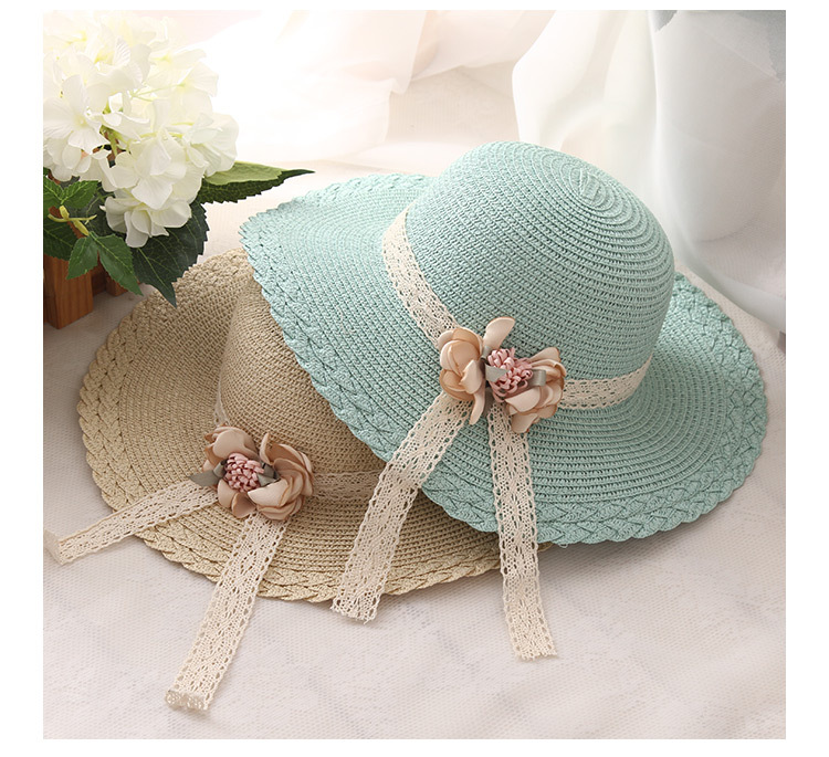 Children's Hat Summer Flower Lace Straw Hat Baby Girl 2019 Sun Protection Summer Hat Beach Vacation Sun Hat Wholesale